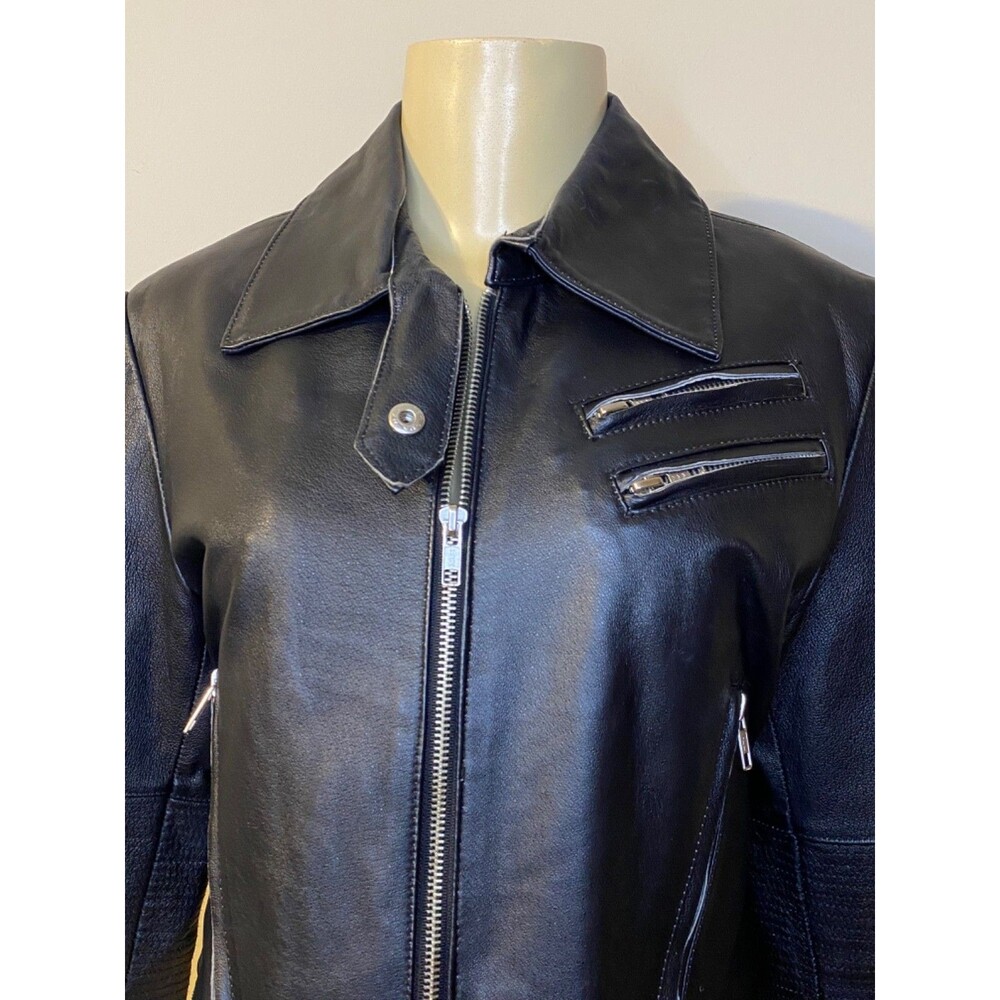 OXYHO Sorento Women's Black Leather Biker Moto Grunge Motorcycle Jacket Size M - Picture 7 of 10